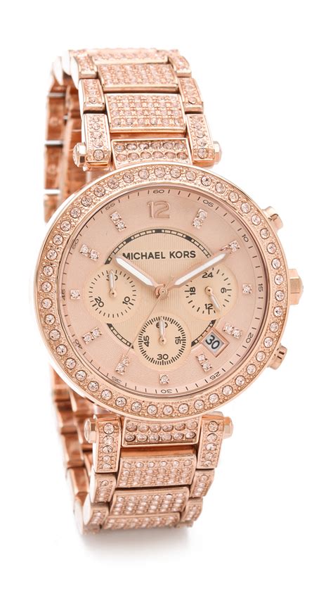 watch michael kors rose gold|michael kors parker chronograph watch.